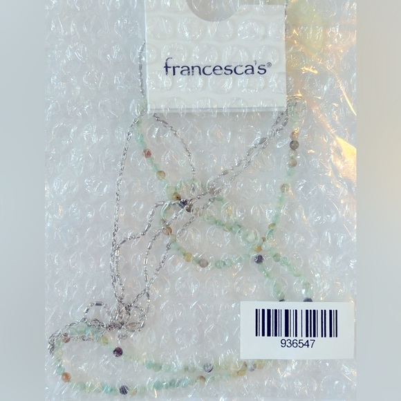 NWT Francesca’s Collection Elle Amazonite Layered Hamsa 🪬 Pendant Necklace - Picture 3 of 6